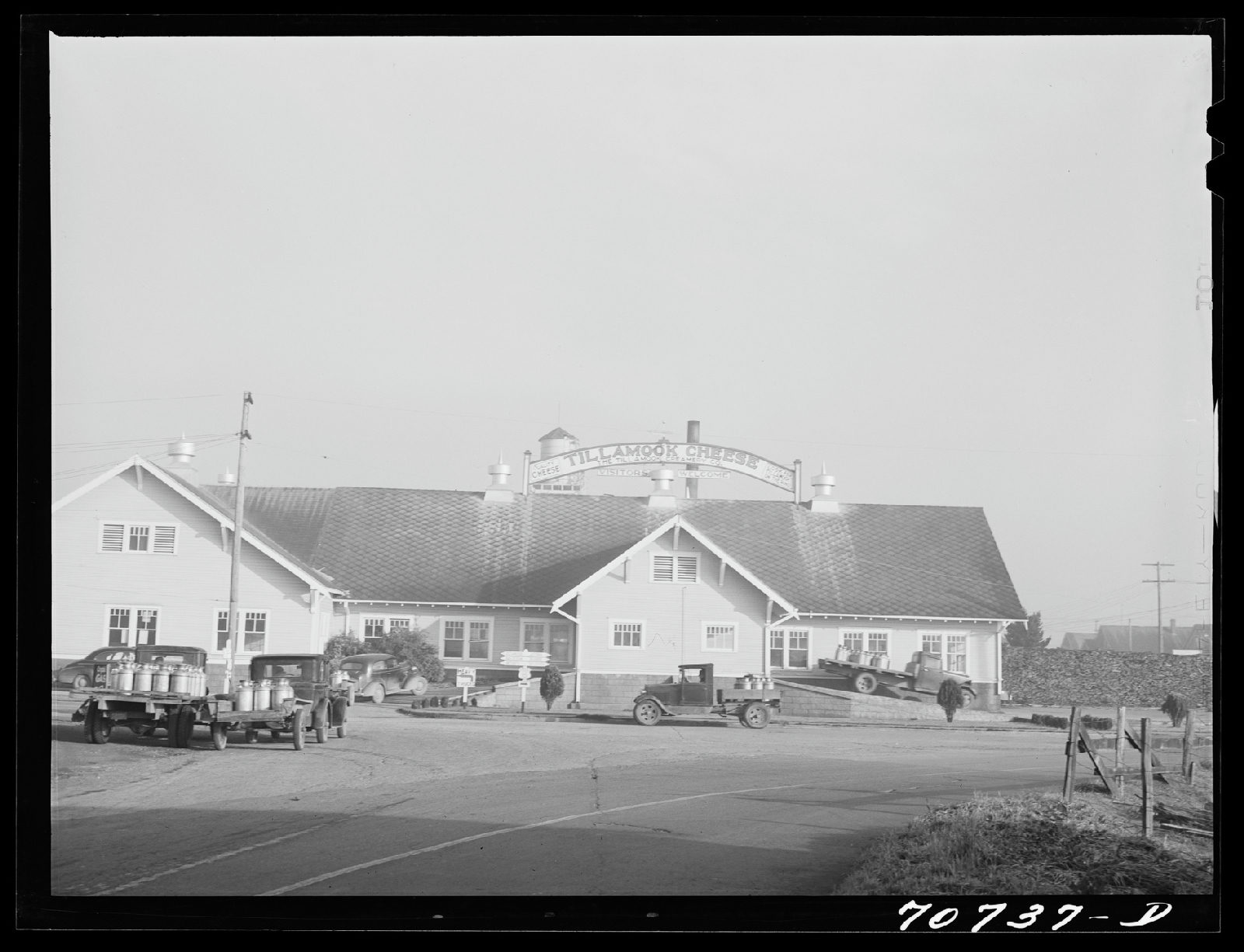 The exterior of the Tillamook cheese plant, photographed in 1941.