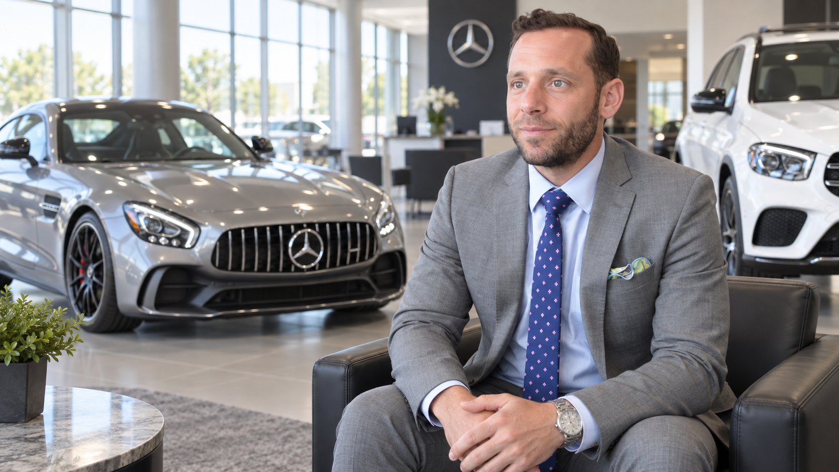 Michael: new reference-generated showroom portrait