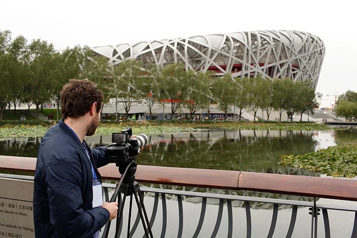 Filming in Beijing