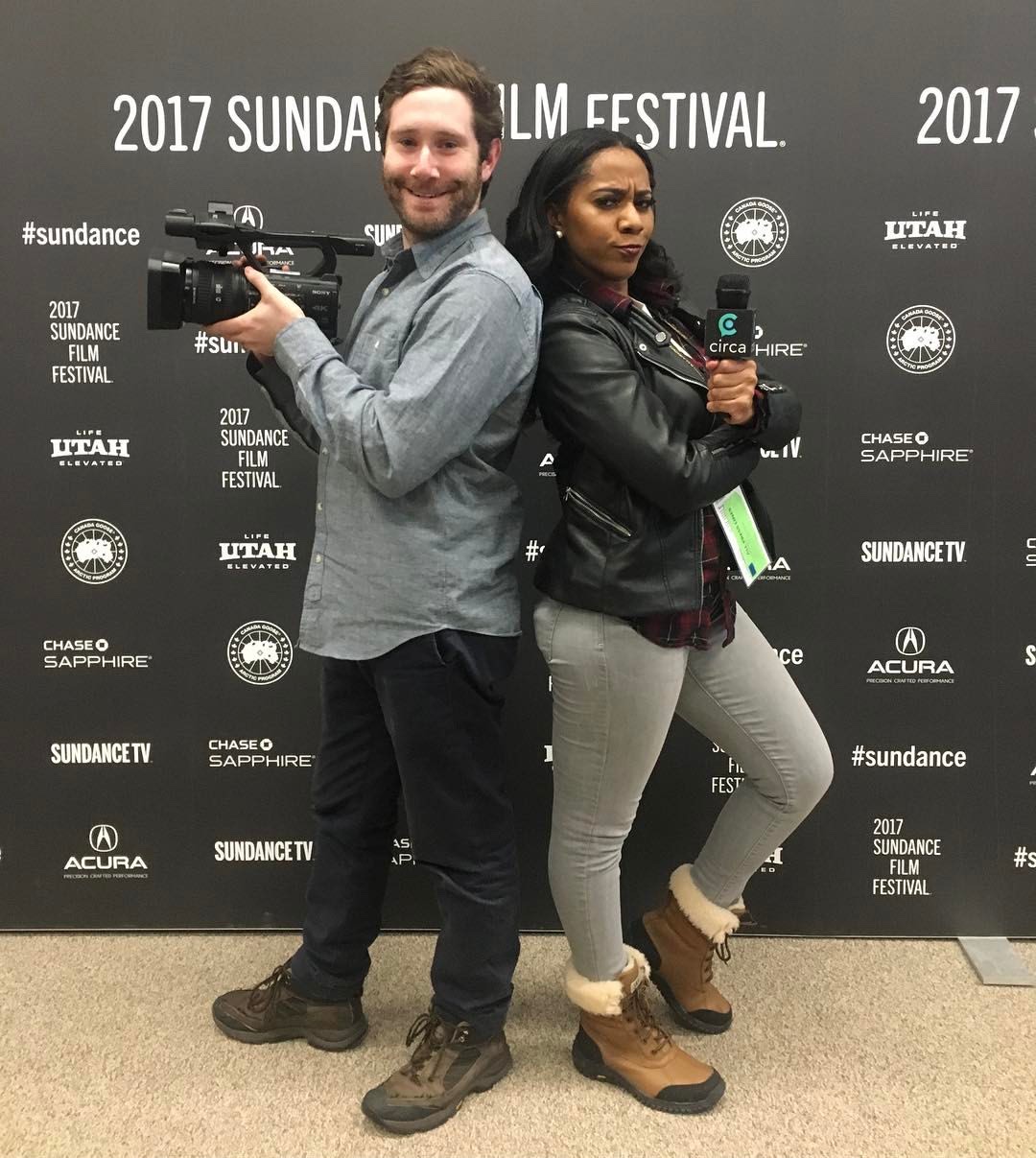 Jason Zucker with a camera at the Sundance Film Festival
