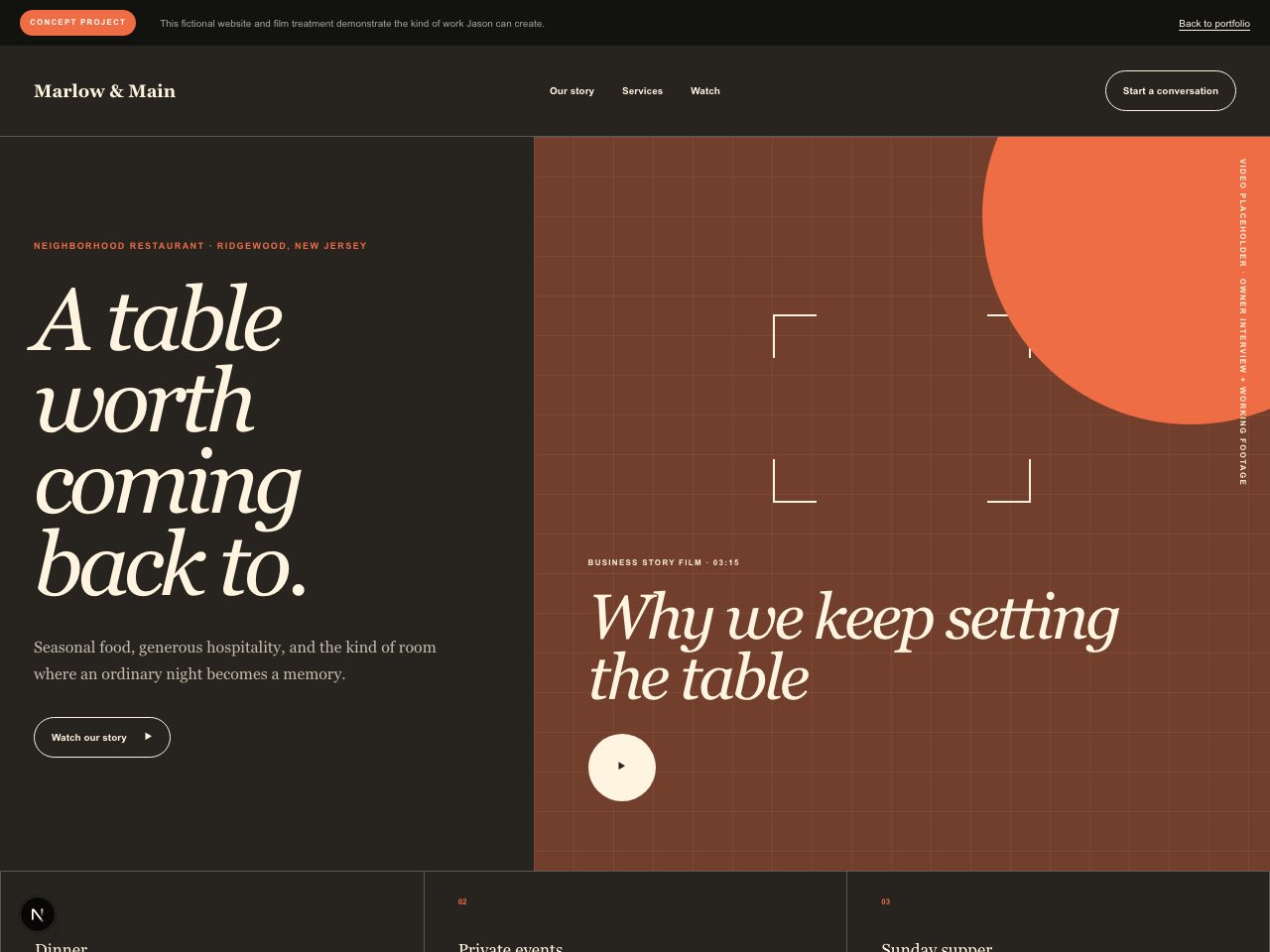 Marlow & Main concept website