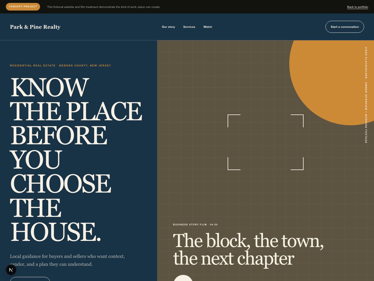 Park & Pine Realty concept website