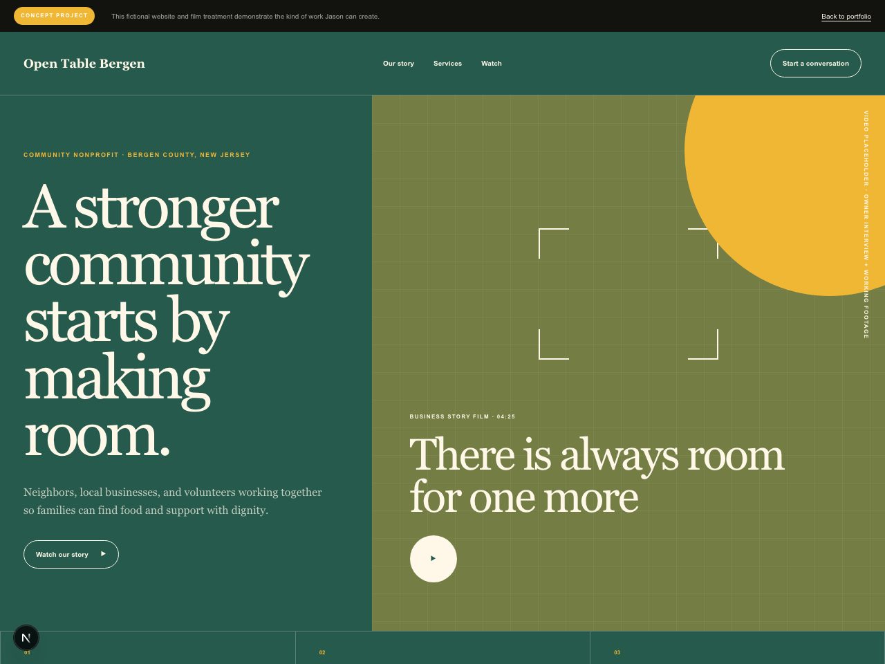Open Table Bergen concept website